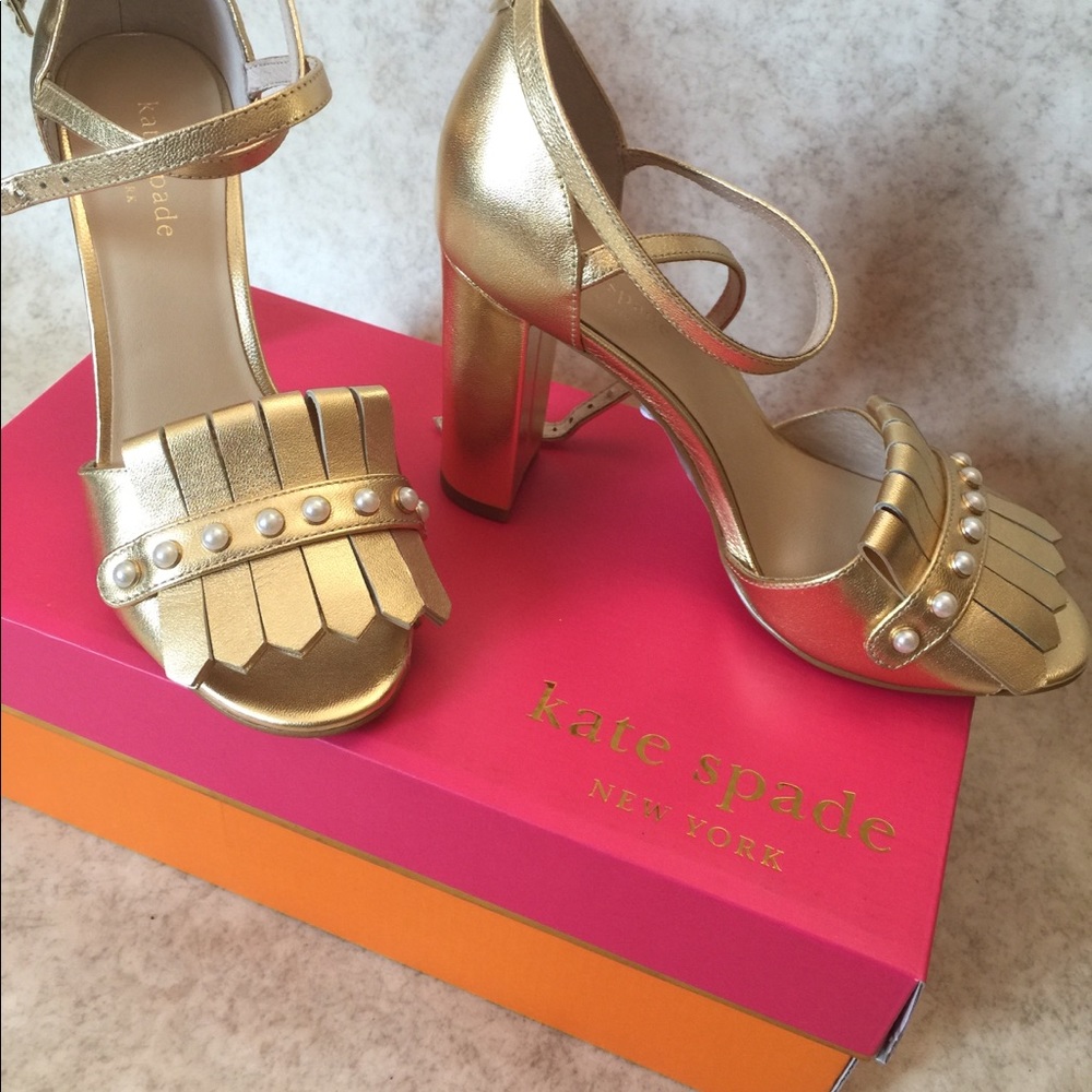 🌟Kate Spade pearl open toe heels loafer style NWT